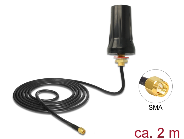 delock-ism-433-mhz-antenne-sma-stecker-2-dbi-omnidirektional-schwarz-dachmontage-outdoor