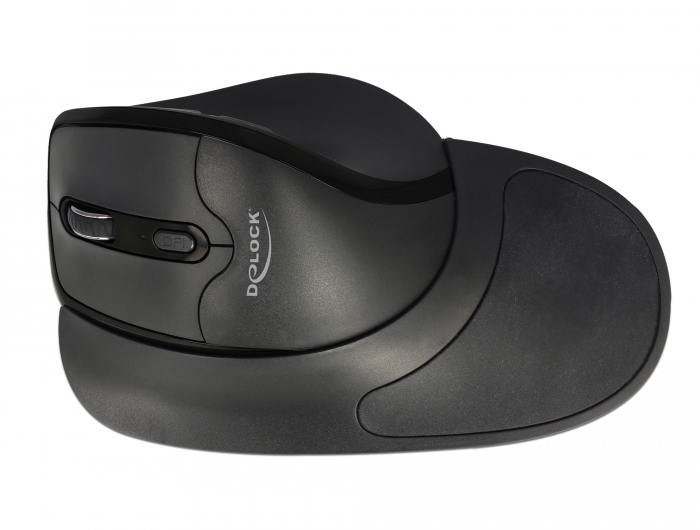 Delock Ergonomische optische 5-Tasten Maus 2,4 GHz kabellos mit Handballenauflage - Linkshänder