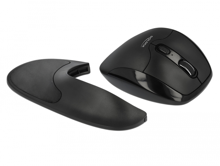 Delock Ergonomische optische 5-Tasten Maus 2,4 GHz kabellos mit Handballenauflage - Rechtshänder