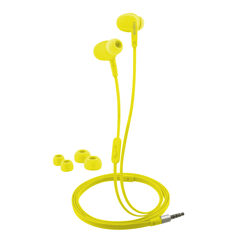 Wassergeschütztes (IPX6) Stereo In-Ear Headset, gelb