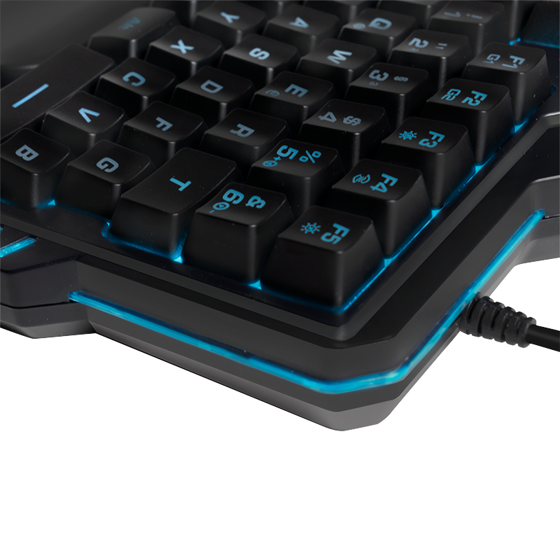 Beleuchtete Einhand-Gaming Tastatur, schwarz