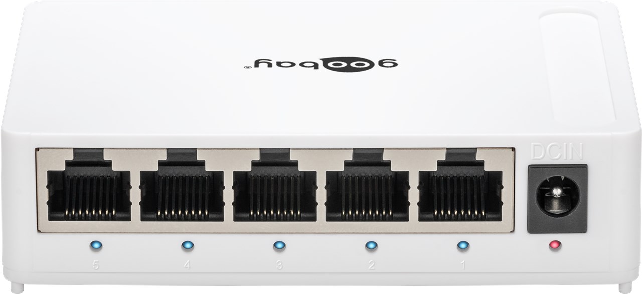 5 Port Gigabit Ethernet Netzwerk-Switch, Weiß - mit 5x 10/100/1000Mbps Auto-Negotiation RJ45 Ports